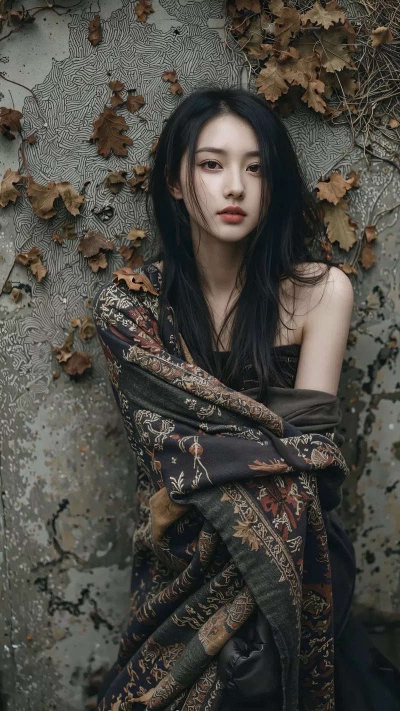 Gái xinh Nhật Bản với mái tóc đen truyền thống